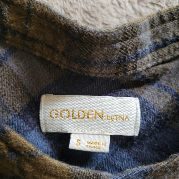 Aritzia Golden by TNA oversized plaid flannel shirt size small - Picture 11 of 13